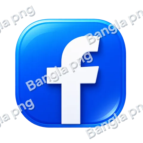 Facebook logo PNG featuring a white lowercase letter f on a glossy blue rounded-square background with transparent surroundings.